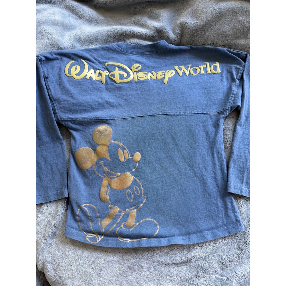 Disney Spirit Jersey 50th‎ Anniversary Youth M 7/8 Blue Gold Mickey Long Sleeve